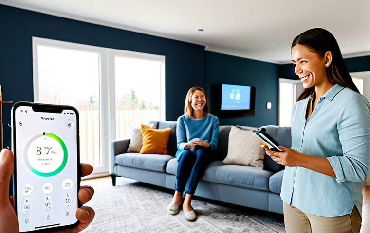 Smart Home Energy Efficiency**
"A modern living room with smart home devices: a thermostat displaying energy savings, LED lights with adjustable settings, and energy-efficient appliances. The scene is bright and welcoming. Focus on the technology integrating seamlessly into daily life. Fully clothed family members are interacting casually in the background. safe for work, appropriate content, fully clothed, professional, perfect anatomy, natural proportions, high quality, modest, family-friendly"
**